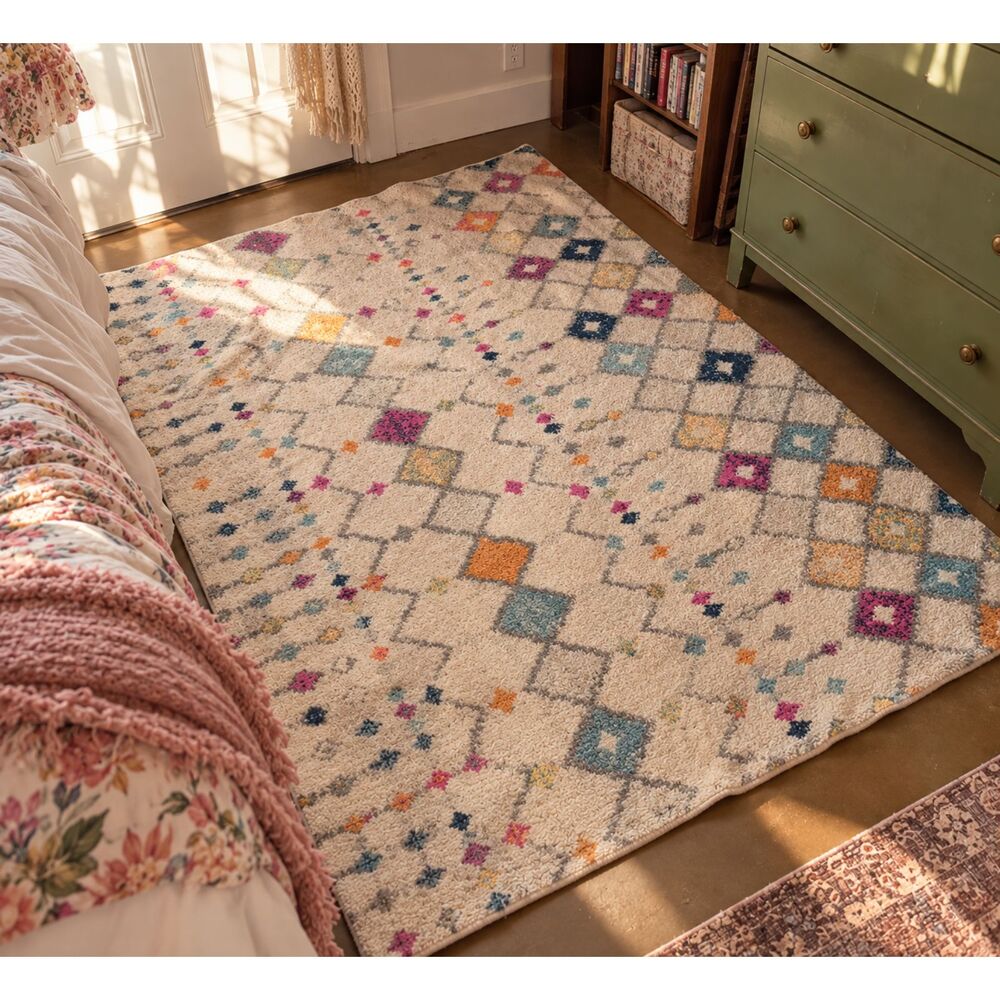 nuLOOM Blythe 4x6 Multicolor Moroccan Trellis Boho Area Rug